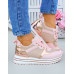 Buty Sportowe Na Platformie Sneakersy Prinss Pink