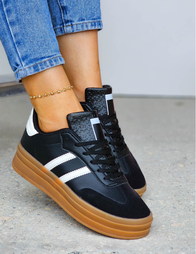 Sneakersy Samba Buty Sportowe Na Wyższej Podeszwie Black