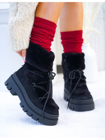 Buty Zimowe Śniegowce z Futerkiem Snow Black