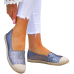 Szare Brokatowe Espadryle Baleriny Diamonds