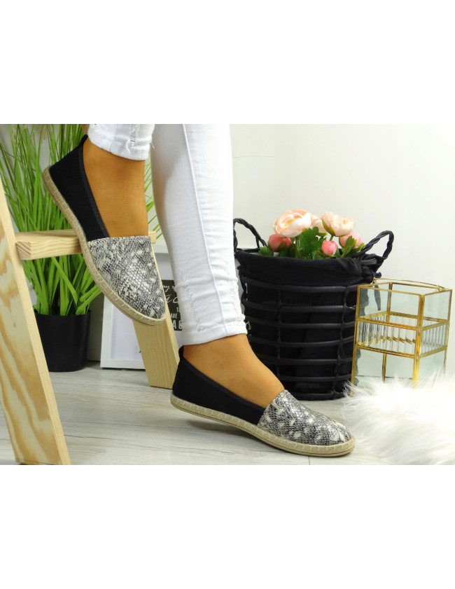 ESPADRYLE BALERINKI TENISÓWKI BLACK-SNAKE